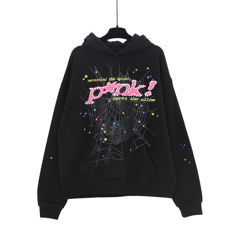 Sp5der P*NK Hoodie Hip Hop Women and Men Streetwear Pullover Hooded Sweatshirt